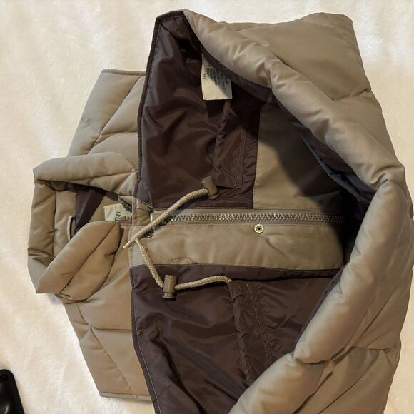 Vintage Duck Down Tan Puffer Vest Snap front Quilted Mens Medium St. John’s Bay - Picture 7 of 11